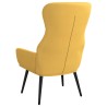 Chaise de relaxation avec tabouret Jaune moutarde Tissu 