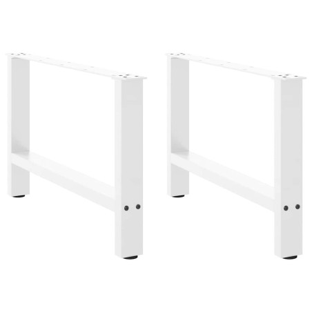 Pieds de table basse Blanc 2 pièces 70 x (42-43) cm Acier 