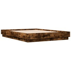 Cadre de lit sans matelas chêne fumé 135x190 cm 