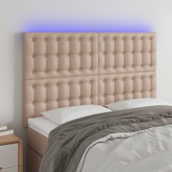 Tête de lit à LED Cappuccino 144x5x118/128 cm Similicuir 