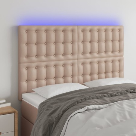 Tête de lit à LED Cappuccino 144x5x118/128 cm Similicuir 