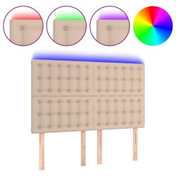 Tête de lit à LED Cappuccino 144x5x118/128 cm Similicuir 