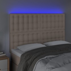 Tête de lit à LED Cappuccino 144x5x118/128 cm Similicuir 