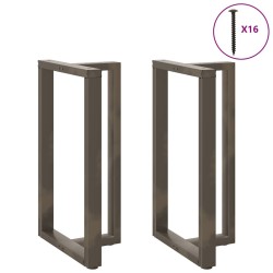 Pieds de table de bar en forme de T, 2 pièces, noir, 60 x 35 x (100-101) cm, acier 