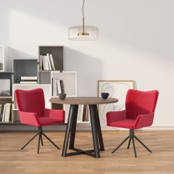 Chaises pivotantes à manger lot de 2 Rouge bordeaux Velours 