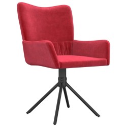 Chaises pivotantes à manger lot de 2 Rouge bordeaux Velours 