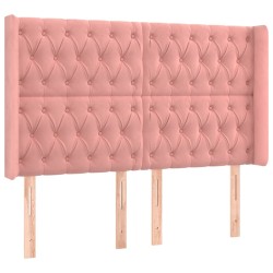 Tête de lit avec oreilles Rose 163x16x118/128 cm Velours 