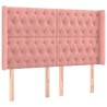 Tête de lit avec oreilles Rose 163x16x118/128 cm Velours 