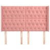 Tête de lit avec oreilles Rose 163x16x118/128 cm Velours 