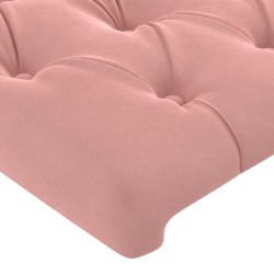 Tête de lit avec oreilles Rose 163x16x118/128 cm Velours 