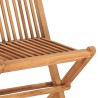 Ensemble à manger d'extérieur pliable avec coussin 3 pcs Teck 