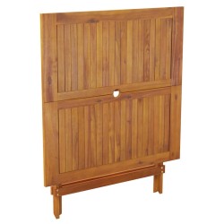 Table pliable de jardin 90x90x75 cm bois d'acacia solide 