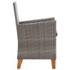Chaises de jardin lot de 2 avec coussins Résine tressée Gris 