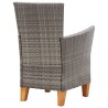 Chaises de jardin lot de 2 avec coussins Résine tressée Gris 