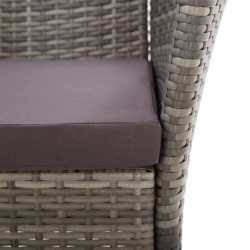 Chaises de jardin lot de 2 avec coussins Résine tressée Gris 