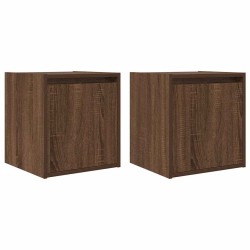 Tables de chevet murales 2 pcs chêne marron 38x34x40 cm 