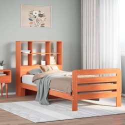 Cadre de lit sans matelas cire marron 75x190 cm bois pin massif 