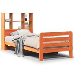 Cadre de lit sans matelas cire marron 75x190 cm bois pin massif 