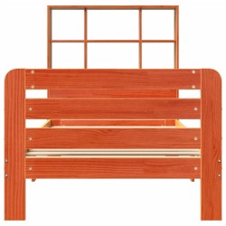 Cadre de lit sans matelas cire marron 75x190 cm bois pin massif 