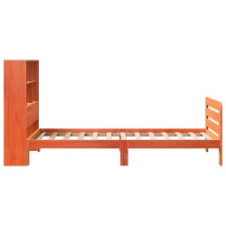 Cadre de lit sans matelas cire marron 75x190 cm bois pin massif 