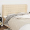 Tête de lit avec oreilles Crème 163x23x118/128 cm Tissu 