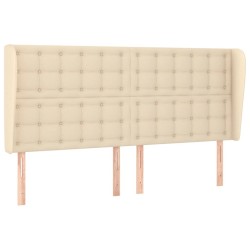 Tête de lit avec oreilles Crème 163x23x118/128 cm Tissu 