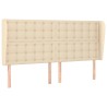 Tête de lit avec oreilles Crème 163x23x118/128 cm Tissu 