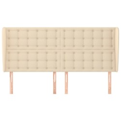 Tête de lit avec oreilles Crème 163x23x118/128 cm Tissu 