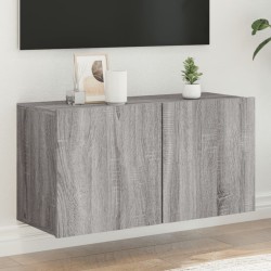 Meuble TV mural sonoma gris 80x30x41 cm 