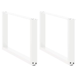 Pieds de table basse en U 2 pièces Blanc 60 x (42-43) cm Acier 