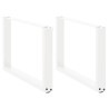 Pieds de table basse en U 2 pièces Blanc 60 x (42-43) cm Acier 