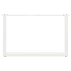 Pieds de table basse en U 2 pièces Blanc 60 x (42-43) cm Acier 