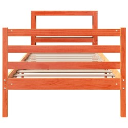 Cadre de lit sans matelas cire marron 90x190 cm bois pin massif 