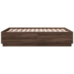 Cadre de lit sans matelas chêne marron 120x190 cm 