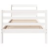 Cadre de lit avec tête de lit sans matelas blanc 90x190 cm 