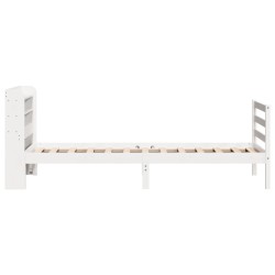 Cadre de lit avec tête de lit sans matelas blanc 90x190 cm 