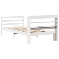 Cadre de lit avec tête de lit sans matelas blanc 90x190 cm 