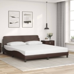 Cadre de lit sans matelas marron 180x200 cm similicuir 