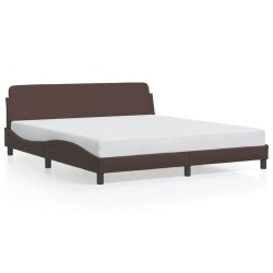 Cadre de lit sans matelas marron 180x200 cm similicuir 
