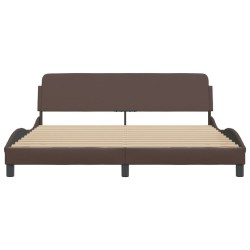 Cadre de lit sans matelas marron 180x200 cm similicuir 