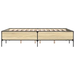 Cadre de lit sans matelas chêne sonoma 150x200 cm 