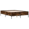 Cadre de lit sans matelas chêne fumé 150x200 cm 