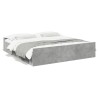 Cadre de lit avec tiroirs sans matelas gris béton 180x200 cm 