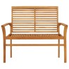 Banc de jardin avec coussin vert 112 cm Bois de teck massif 