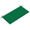 Banc de jardin avec coussin vert 112 cm Bois de teck massif 