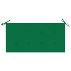 Banc de jardin avec coussin vert 112 cm Bois de teck massif 