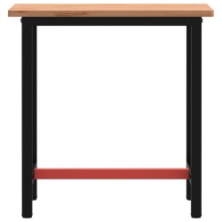 Établi 80x55x81,5 cm bois massif de hêtre et métal 