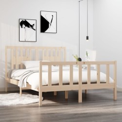 Cadre de lit sans matelas 140x190 cm bois massif 