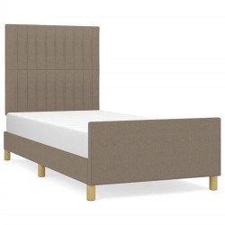 Cadre de lit sans matelas taupe 80x200 cm tissu 