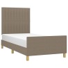 Cadre de lit sans matelas taupe 80x200 cm tissu 